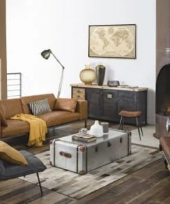 Maisons Du Monde Banquettes Banquette Indus En Cuir Marron -Magasin Méridiennes banquette indus en cuir marron 1000 0 26 175219 7