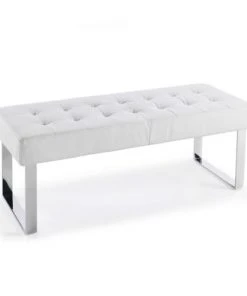 Angel Cerda Banquettes Banquette Rembourrée Simili Cuir Avec Pieds En Acier Inoxydable