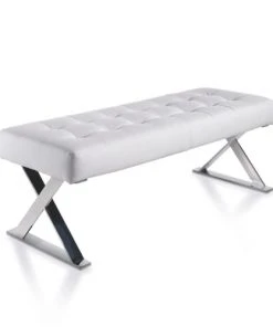 Angel Cerda Banquettes Banquette Rembourrée Simili Cuir Avec Pieds En Acier Inoxydable
