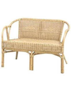 Casatera Banquettes Banquette Rotin Naturel Accoudoirs Bois Clair