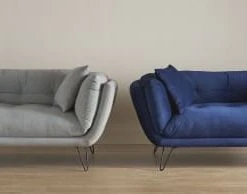 Maisons Du Monde Canapés Droits Canapé 2/3 Places En Velours Bleu Nuit -Magasin Méridiennes canape 2 3 places en velours bleu nuit 1000 8 40 209550 5