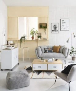 Maisons Du Monde Canapés Droits Canapé 2/3 Places Gris -Magasin Méridiennes canape 2 3 places gris 1000 7 39 209549 6