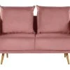Beliani Canapés Petits Prix Canapé 2 Places 2 Personnes En Velours Rose