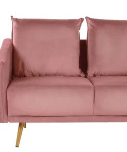 Beliani Canapés Petits Prix Canapé 2 Places 2 Personnes En Velours Rose -Magasin Méridiennes canape 2 places 2 personnes en velours rose 5
