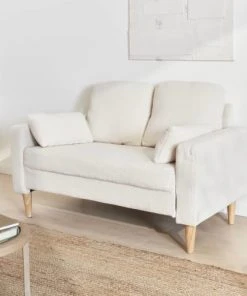 Alice's Garden Canapés Petits Prix Canapé 2 Places à Bouclettes Blanches -Magasin Méridiennes canape 2 places a bouclettes blanches 2