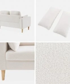 Alice's Garden Canapés Petits Prix Canapé 2 Places à Bouclettes Blanches -Magasin Méridiennes canape 2 places a bouclettes blanches 4