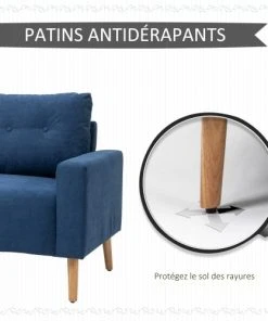 Homcom Canapés Petits Prix Canapé 2 Places Design Scandinave Tissu -Magasin Méridiennes canape 2 places design scandinave tissu 11