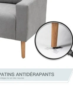 Homcom Canapés Droits Canapé 2 Places Design Scandinave Tissu 13 Homcom Canapés Droits Canapé 2 Places Design Scandinave Tissu -Magasin Méridiennes canape 2 places design scandinave tissu 17