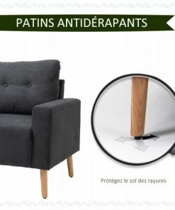 Homcom Canapés Petits Prix Canapé 2 Places Design Scandinave Tissu -Magasin Méridiennes canape 2 places design scandinave tissu 4