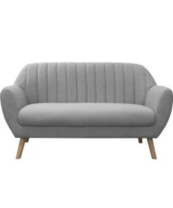 The Home Deco Factory Canapés Petits Prix Canapé 2 Places Effet Velours Côtelé En Gris