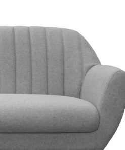 The Home Deco Factory Canapés Petits Prix Canapé 2 Places Effet Velours Côtelé En Gris -Magasin Méridiennes canape 2 places effet velours cotele en gris 3