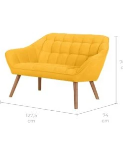 Rendez Vous Déco Canapés Petits Prix Canapé 2 Places En Tissu Jaune -Magasin Méridiennes canape 2 places en tissu jaune 2