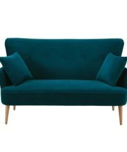 Maisons Du Monde Canapés Petits Prix Canapé 2 Places En Velours Bleu Pétrole