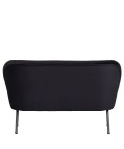 Bepurehome Canapés Droits Canapé 2 Places En Velours Noir -Magasin Méridiennes canape 2 places en velours noir 2