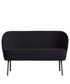 Bepurehome Canapés Droits Canapé 2 Places En Velours Noir