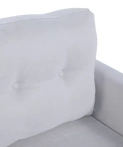 Homcom Canapés Droits Canapé 2 Places Grand Confort Coussin Inclu Tissu Lin Gris Clair -Magasin Méridiennes canape 2 places grand confort coussin inclu tissu lin gris clair 4