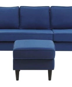 Beliani Canapés Petits Prix Canapé 3 Places 3 Personnes En Polyester Bleu