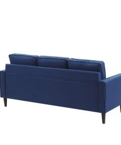 Beliani Canapés Petits Prix Canapé 3 Places 3 Personnes En Polyester Bleu -Magasin Méridiennes canape 3 places 3 personnes en polyester bleu 5