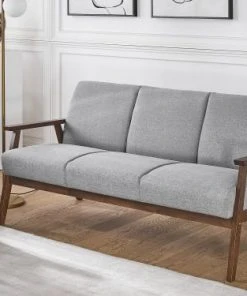 Beliani Canapés Petits Prix Canapé 3 Places 3 Personnes En Polyester Gris -Magasin Méridiennes canape 3 places 3 personnes en polyester gris 1