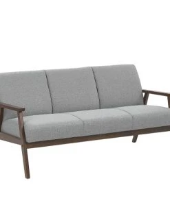 Beliani Canapés Petits Prix Canapé 3 Places 3 Personnes En Polyester Gris -Magasin Méridiennes canape 3 places 3 personnes en polyester gris 2