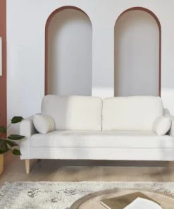 Alice's Garden Canapés Petits Prix Canapé 3 Places à Bouclettes Blanches -Magasin Méridiennes canape 3 places a bouclettes blanches 2