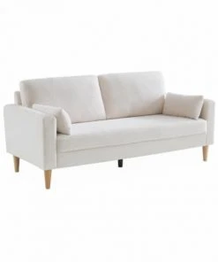 Alice's Garden Canapés Petits Prix Canapé 3 Places à Bouclettes Blanches