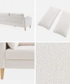 Alice's Garden Canapés Petits Prix Canapé 3 Places à Bouclettes Blanches -Magasin Méridiennes canape 3 places a bouclettes blanches 4