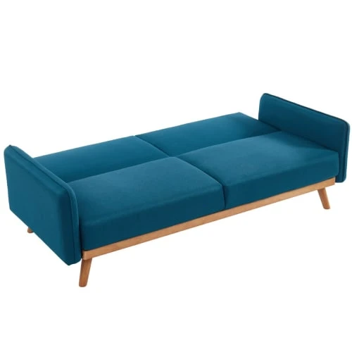 Homifab Canapés Droits Canapé 3 Places Convertible En Tissu Bleu 5 Homifab Canapés Droits Canapé 3 Places Convertible En Tissu Bleu – Image 3