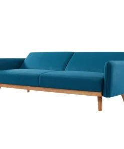 Homifab Canapés Droits Canapé 3 Places Convertible En Tissu Bleu 13 Homifab Canapés Droits Canapé 3 Places Convertible En Tissu Bleu -Magasin Méridiennes canape 3 places convertible en tissu bleu 5