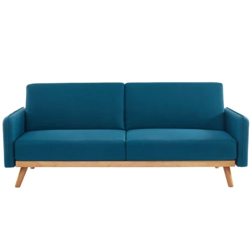Homifab Canapés Droits Canapé 3 Places Convertible En Tissu Bleu 3 Homifab Canapés Droits Canapé 3 Places Convertible En Tissu Bleu