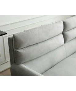 Concept Usine Canapés Petits Prix Canapé 3 Places En Velours Gris Clair -Magasin Méridiennes canape 3 places en velours gris clair 5