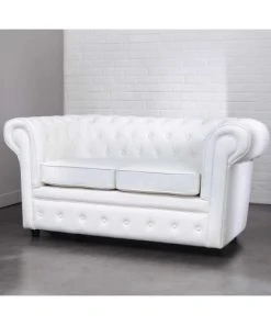 Maisons Du Monde Canapés Petits Prix Canapé Capitonné 2 Places Blanc -Magasin Méridiennes canape capitonne 2 places blanc 1000 10 0 133086 6