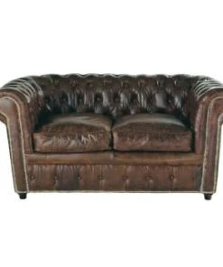 Maisons Du Monde Canapés Petits Prix Canapé Capitonné 2 Places En Suédine Marron -Magasin Méridiennes canape capitonne 2 places en cuir marron chesterfield 1000 5 20 111253 1