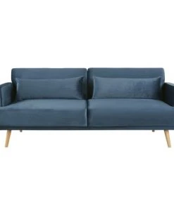 Maisons Du Monde Canapés Petits Prix Canapé Clic-clac 3 Places En Velours Bleu Foncé