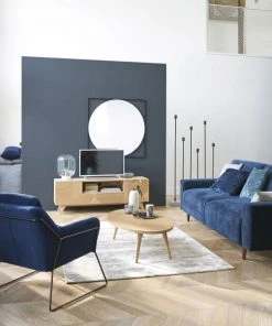 Maisons Du Monde Canapés Droits Canapé Clic-clac 4 Places Bleu Foncé -Magasin Méridiennes canape clic clac 4 places bleu fonce 1000 16 35 198270 5