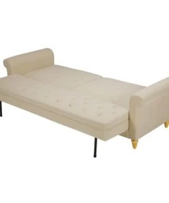 Maisons Du Monde Canapés Petits Prix Canapé Clic-clac 4 Places En Coloris Beige -Magasin Méridiennes canape clic clac 4 places en coloris beige 1000 4 5 210991 3