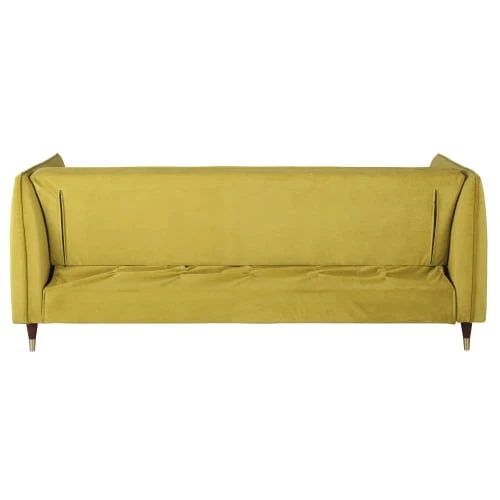 Maisons Du Monde Canapés Petits Prix Canapé Clic-clac 4 Places En Velours Jaune 6 Maisons Du Monde Canapés Petits Prix Canapé Clic-clac 4 Places En Velours Jaune – Image 4