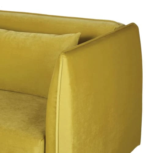 Maisons Du Monde Canapés Petits Prix Canapé Clic-clac 4 Places En Velours Jaune 7 Maisons Du Monde Canapés Petits Prix Canapé Clic-clac 4 Places En Velours Jaune – Image 5