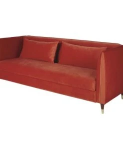 Maisons Du Monde Canapés Petits Prix Canapé Clic-clac 4 Places En Velours Orange -Magasin Méridiennes canape clic clac 4 places en velours orange 1000 14 40 216356 3