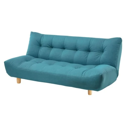 Maisons Du Monde Canapés Petits Prix Canapé Clic-clac Capitonné 3 Places Bleu Turquoise 5 Maisons Du Monde Canapés Petits Prix Canapé Clic-clac Capitonné 3 Places Bleu Turquoise – Image 3