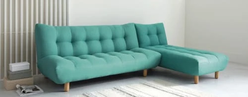 Maisons Du Monde Canapés Petits Prix Canapé Clic-clac Capitonné 3 Places Bleu Turquoise 8 Maisons Du Monde Canapés Petits Prix Canapé Clic-clac Capitonné 3 Places Bleu Turquoise – Image 6