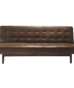 Maisons Du Monde Canapés Petits Prix Canapé Clic-clac Capitonné 3 Places Marron