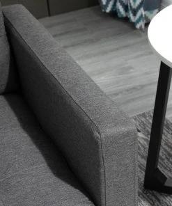 Homcom Canapés Petits Prix Canapé Convertible 2 Places Dossiers Inclinables Lin Gris -Magasin Méridiennes canape convertible 2 places dossiers inclinables lin gris 2