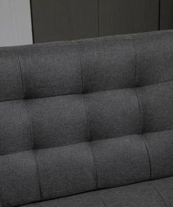 Homcom Canapés Petits Prix Canapé Convertible 2 Places Dossiers Inclinables Lin Gris -Magasin Méridiennes canape convertible 2 places dossiers inclinables lin gris 4