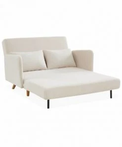 Alice's Garden Canapés Petits Prix Canapé Convertible 2 Places En Bouclette Blanche -Magasin Méridiennes canape convertible 2 places en bouclette blanche 2