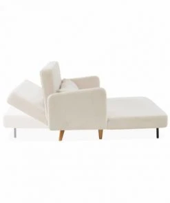 Alice's Garden Canapés Petits Prix Canapé Convertible 2 Places En Bouclette Blanche -Magasin Méridiennes canape convertible 2 places en bouclette blanche 3