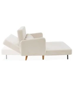 Alice's Garden Canapés Petits Prix Canapé Convertible 2 Places En Bouclette Blanche -Magasin Méridiennes canape convertible 2 places en bouclette blanche 4