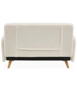 Alice's Garden Canapés Petits Prix Canapé Convertible 2 Places En Bouclette Blanche -Magasin Méridiennes canape convertible 2 places en bouclette blanche 5