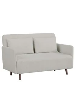 Drawer Canapés Droits Canapé Convertible 2 Places En Tissu Bouclette Gris Clair
