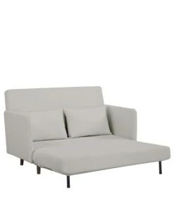 Drawer Canapés Droits Canapé Convertible 2 Places En Tissu Bouclette Gris Clair -Magasin Méridiennes canape convertible 2 places en tissu bouclette gris clair 4